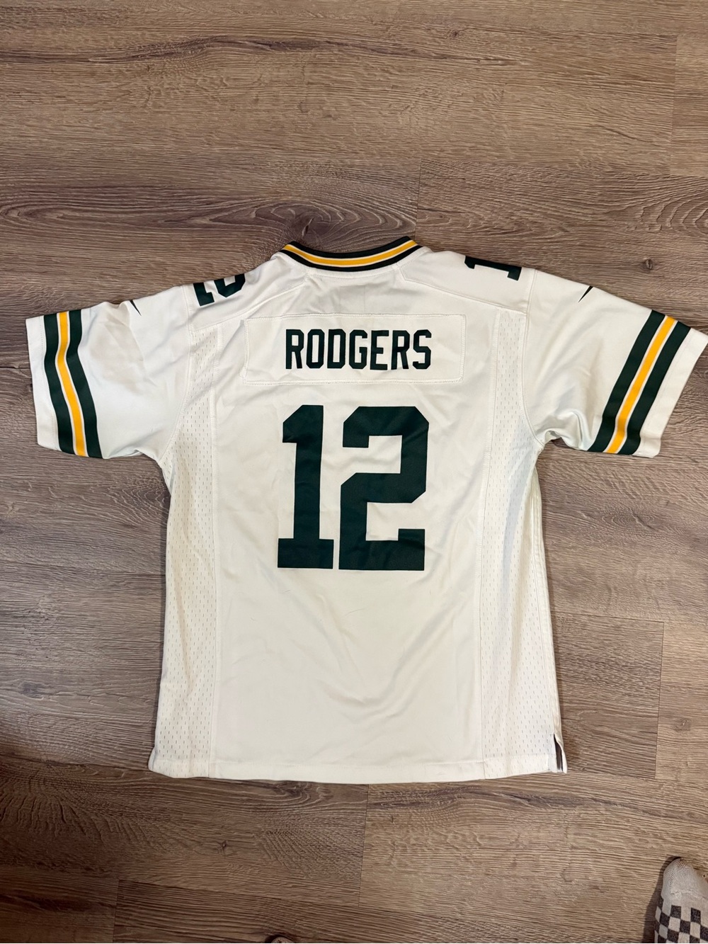 NFL White Green & Gold Aaron Rodgers #12 Jersey